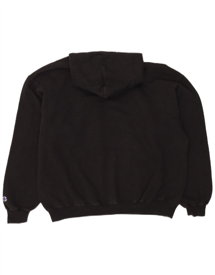 Champion Mens Hoodie Jumper XL Black Cotton