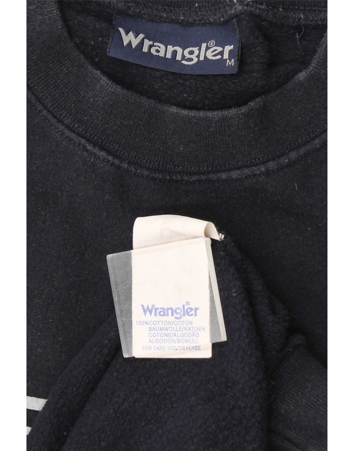Wrangler Mens Graphic Sweatshirt Jumper Medium Navy Blue Cotton