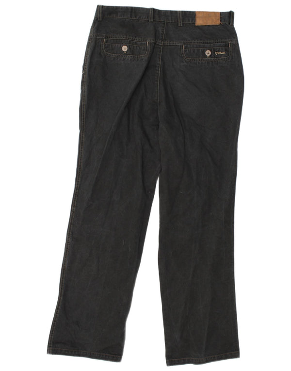 Vintage Mens Straight Chino Trousers W34 L31 Black