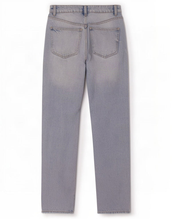 Zara Womens Distressed High Waist Tapered Jeans EU 34 2XS W24 L27 Blue