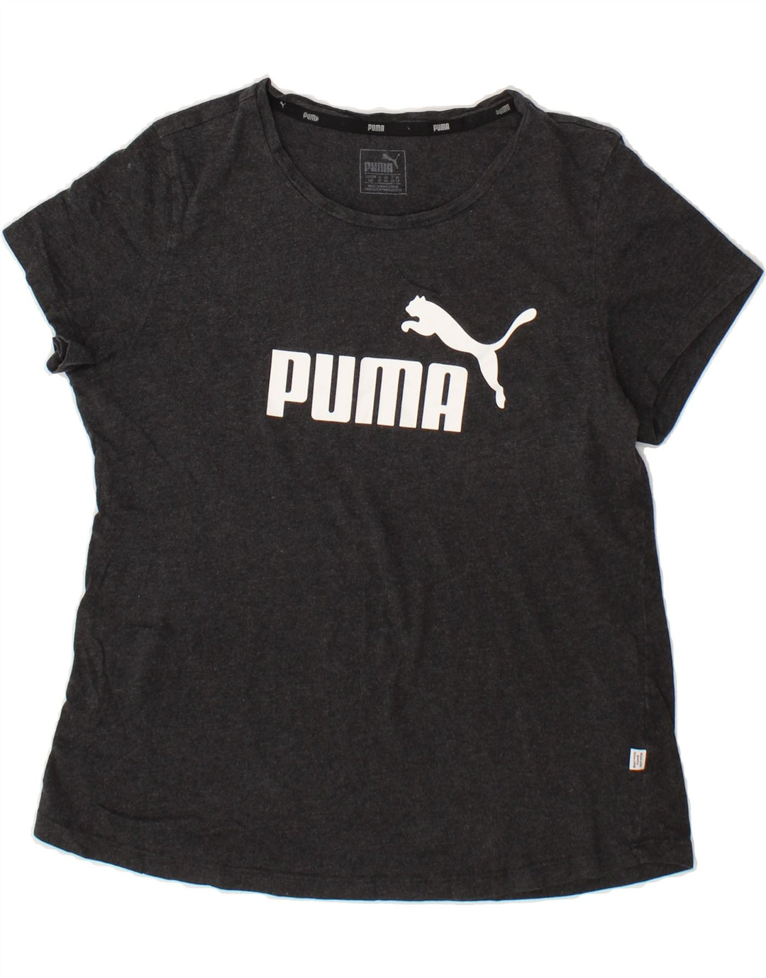 PUMA Womens Graphic T-Shirt Top UK 14 Medium Grey Vintage Puma and Second-Hand Puma from Messina Hembry 