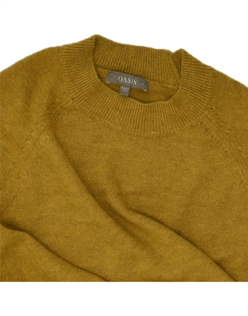 OASIS Womens Turtle Neck Jumper Sweater UK 16 Large Yellow Polyester | Vintage Oasis | Thrift | Second-Hand Oasis | Used Clothing | Messina Hembry 