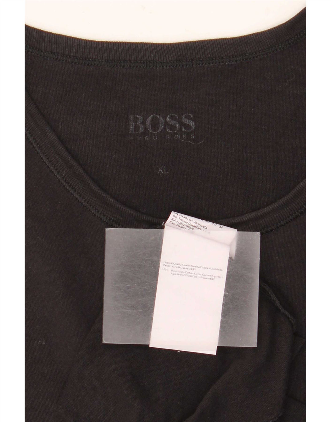 Hugo Boss Mens T-Shirt Top XL Black Elastane