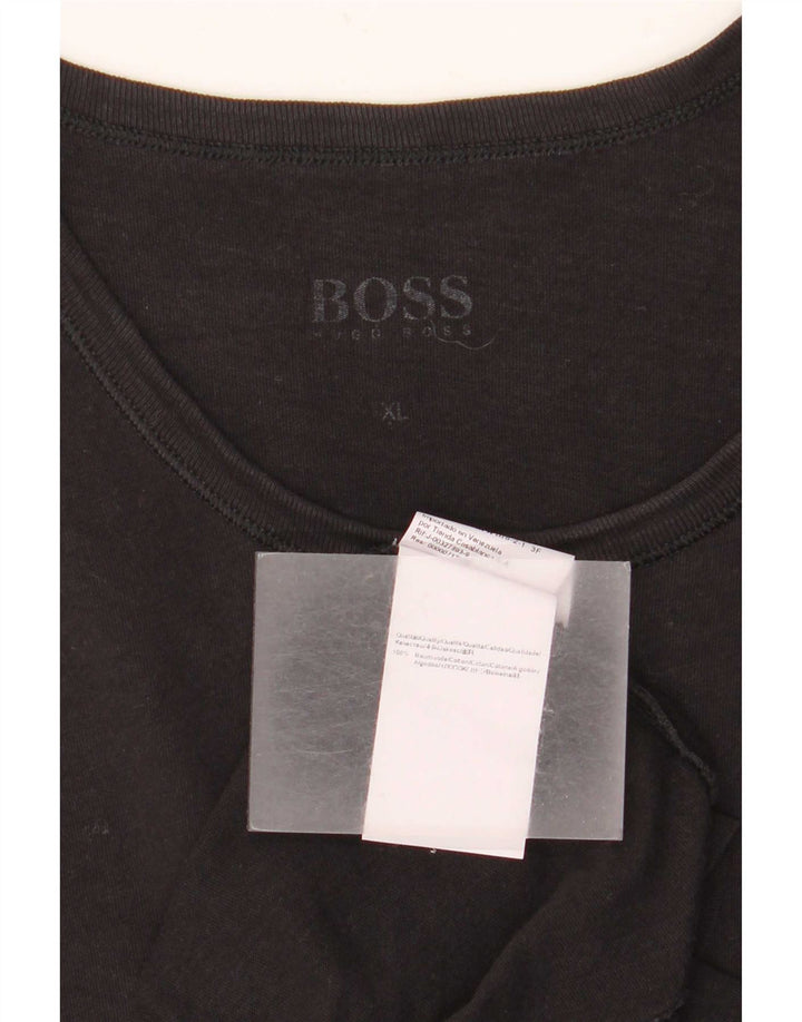 Hugo Boss Mens T-Shirt Top XL Black Elastane