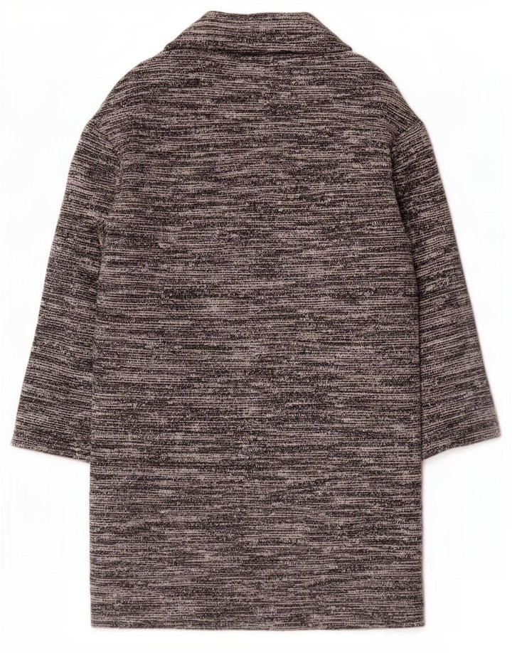 Marks & Spencer Womens 3/4 Sleeve Overcoat UK 10 Small Grey Flecked