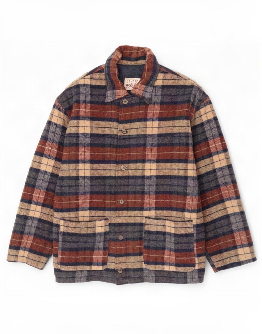 Vintage Mens Utility Jacket UK 40 Large Multicoloured Check Wool