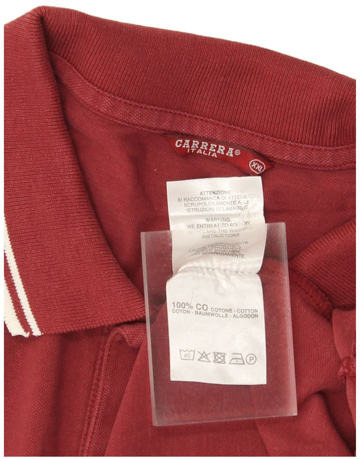 Carrera Mens Polo Shirt 2XL Burgundy Cotton