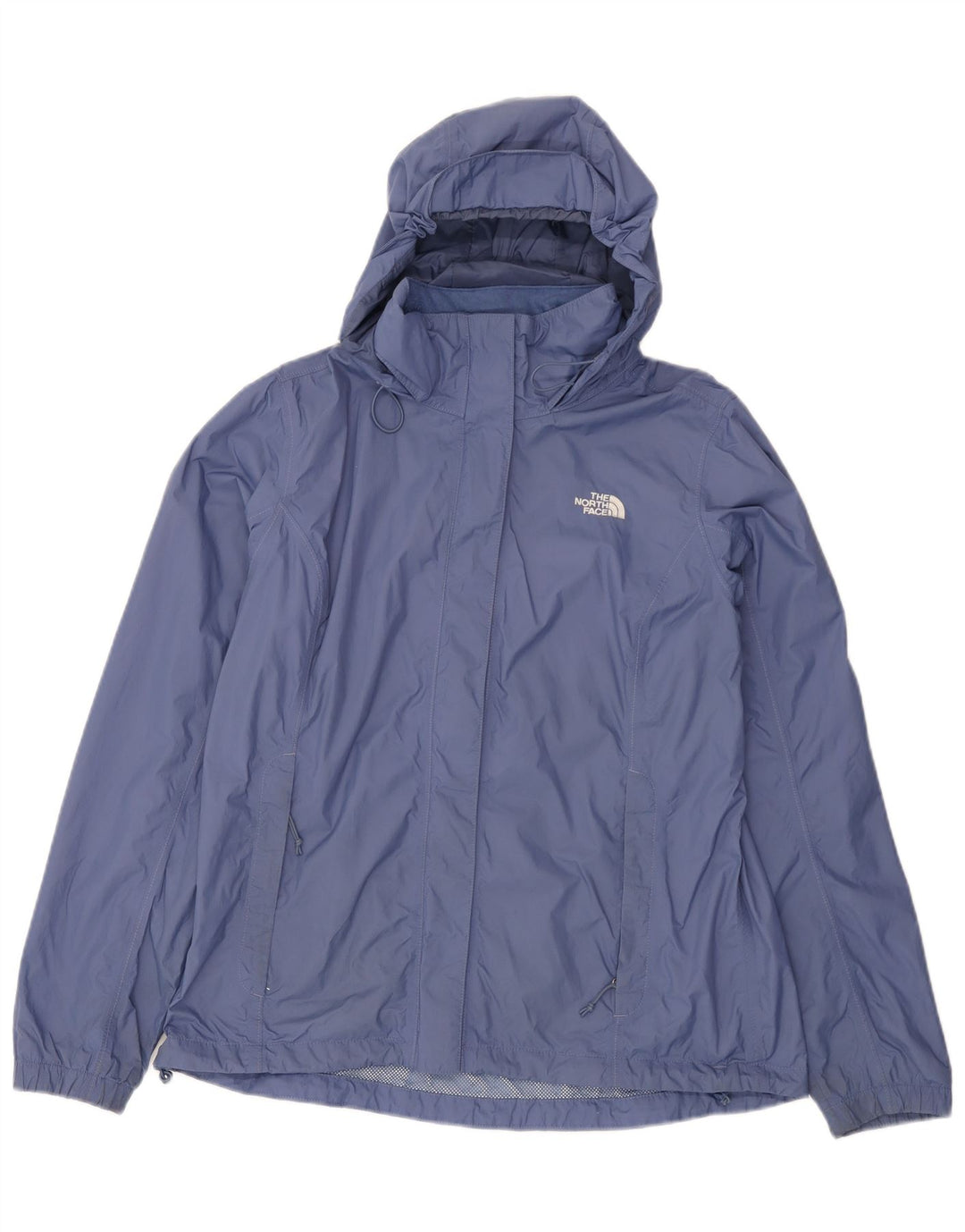 The North Face Womens Hooded Rain Jacket UK 16 Large Blue Nylon