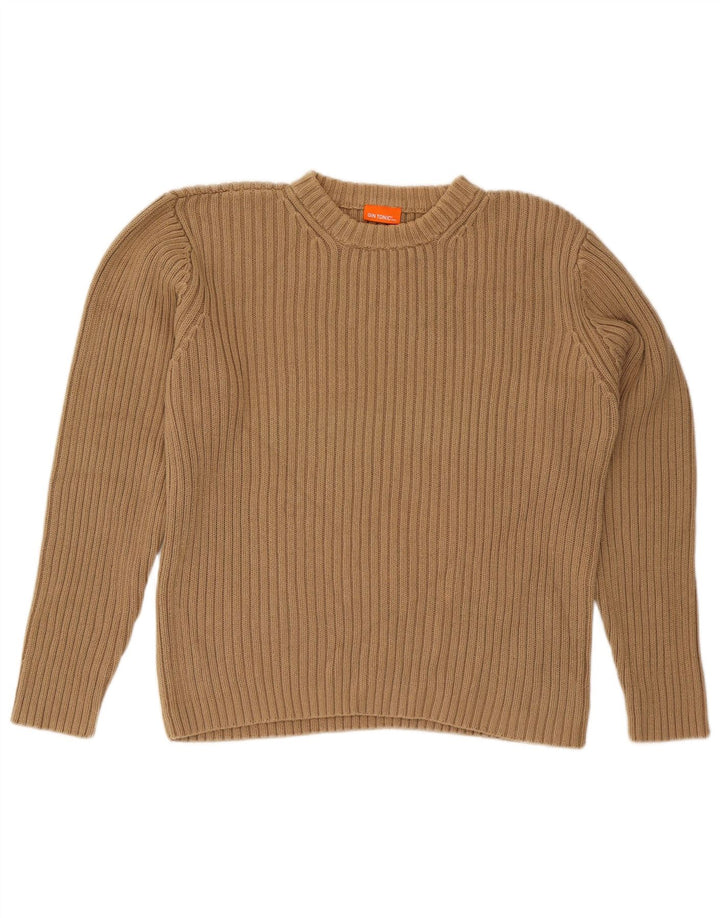 Gin Tonic Mens Crew Neck Jumper Sweater XL Beige Cotton