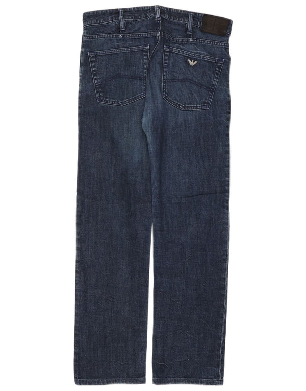 Armani Jeans Mens Straight Jeans W33 L31 Navy Blue Cotton
