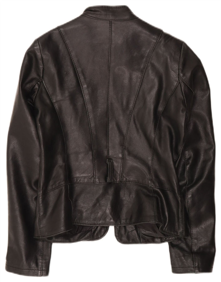 Bata and More Womens Leather Jacket IT 44 Medium Black Leather