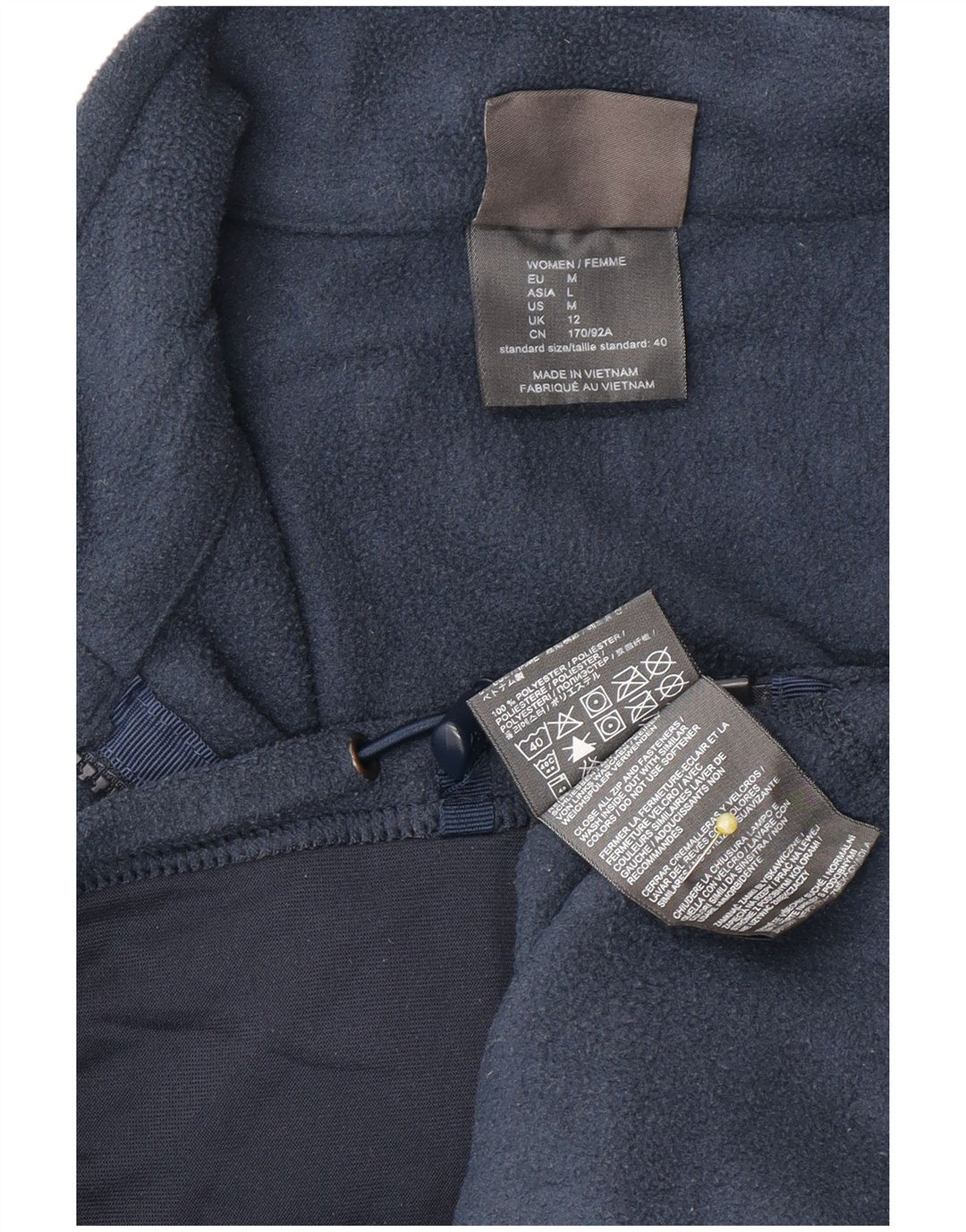 Jack Wolfskin Womens Fleece Jacket UK 12 Medium  Navy Blue Polyester