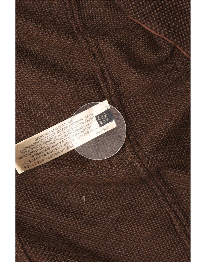 Massimo Dutti Mens 2 Button Blazer Jacket UK 42 XL Brown Cotton