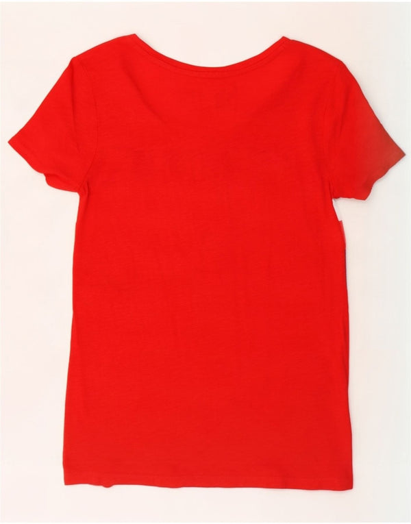 Tommy Hilfiger Womens Graphic T-Shirt Top UK 6 XS Red Colourblock