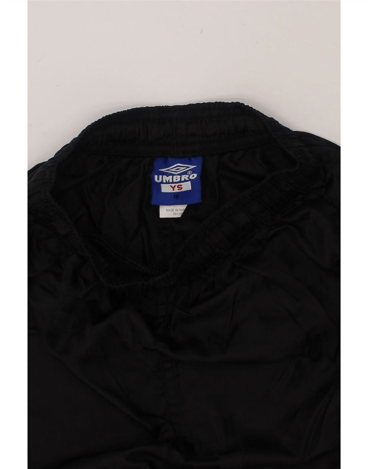 UMBRO Boys Graphic Sport Shorts 7-8 Years Small Black Nylon Vintage Umbro and Second-Hand Umbro from Messina Hembry 