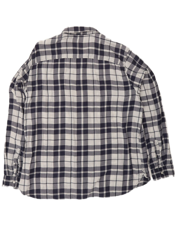 TIMBERLAND Mens Regular Fit Shirt 2XL Navy Blue Check Cotton