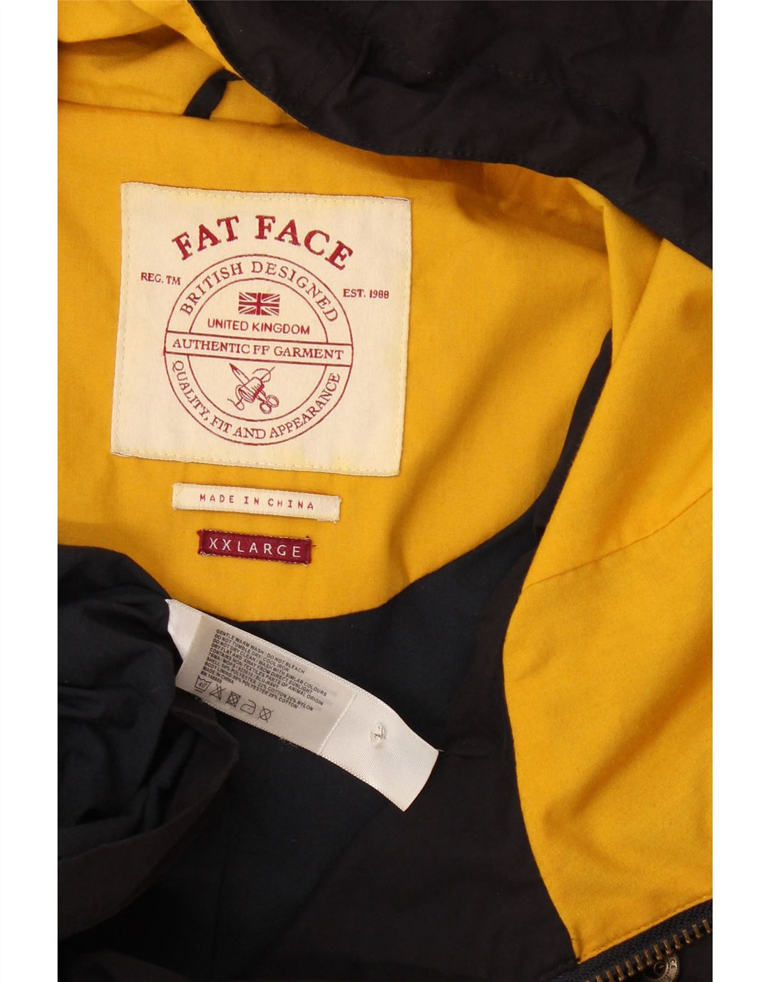 Fat Face Mens Hooded Utility Jacket UK 44 2XL Navy Blue Polyester