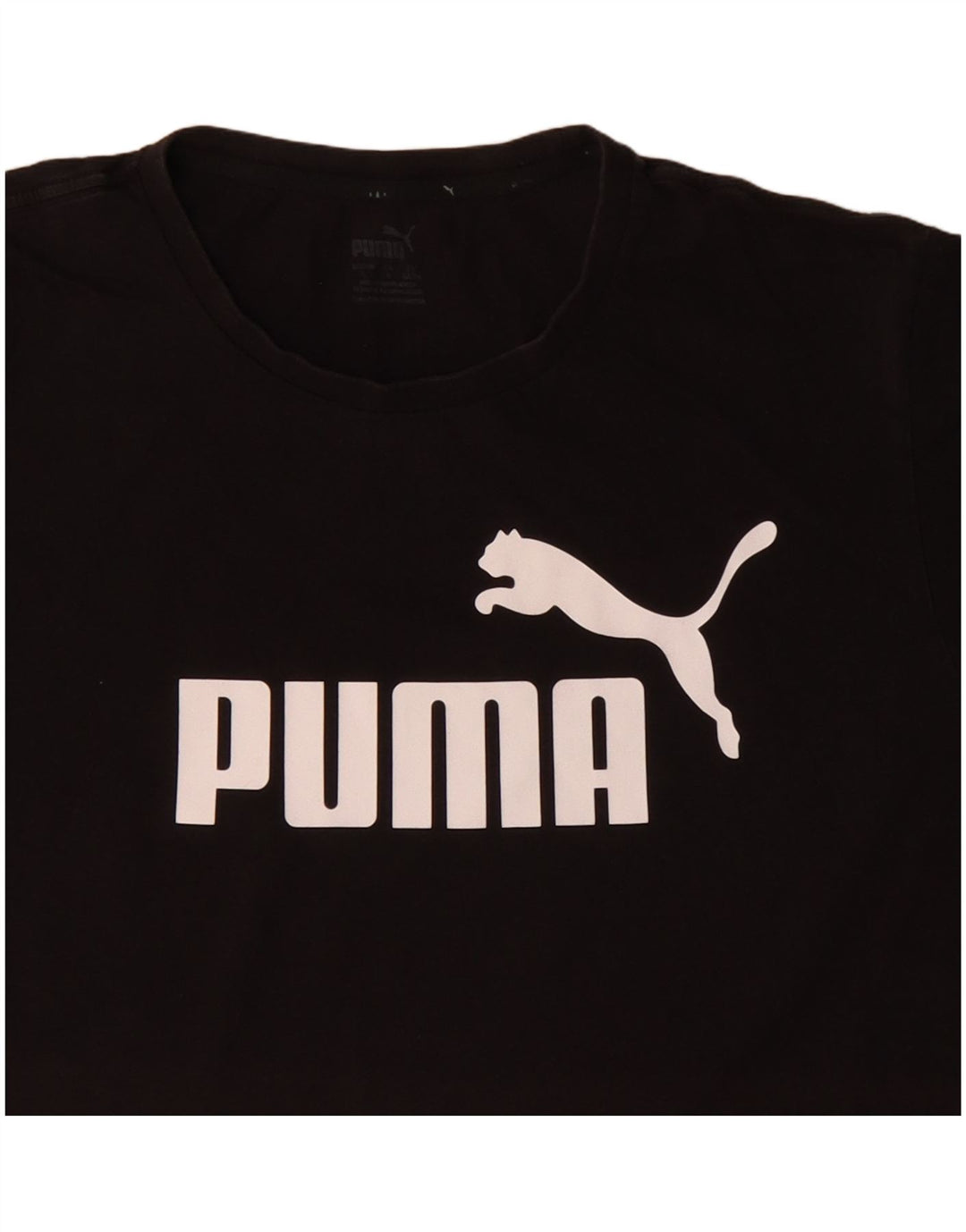 Puma Mens Graphic T-Shirt Top Large Black Cotton