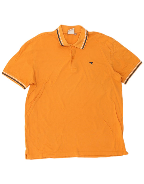 DIADORA Mens Polo Shirt 2XL Orange Cotton