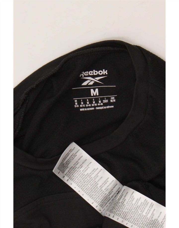 Reebok Womens Graphic Vest Top UK 12/14 Medium Black Polyester