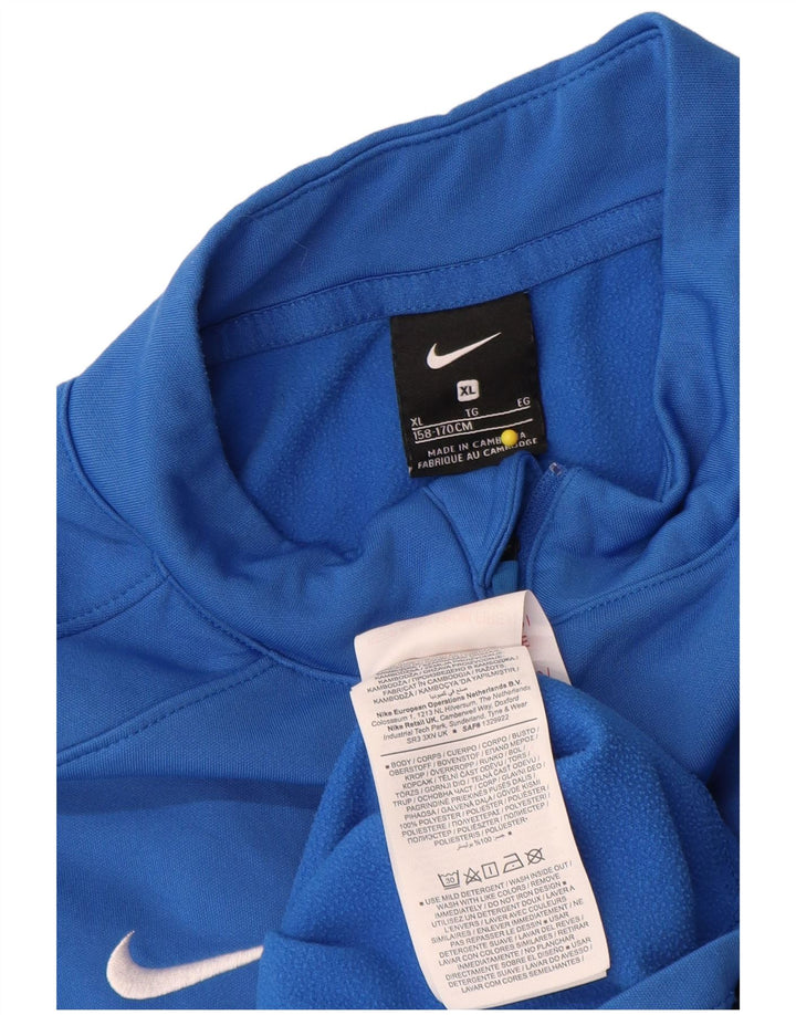 Nike Boys Graphic Zip Neck Pullover Tracksuit Top 13-14 Years XL Blue