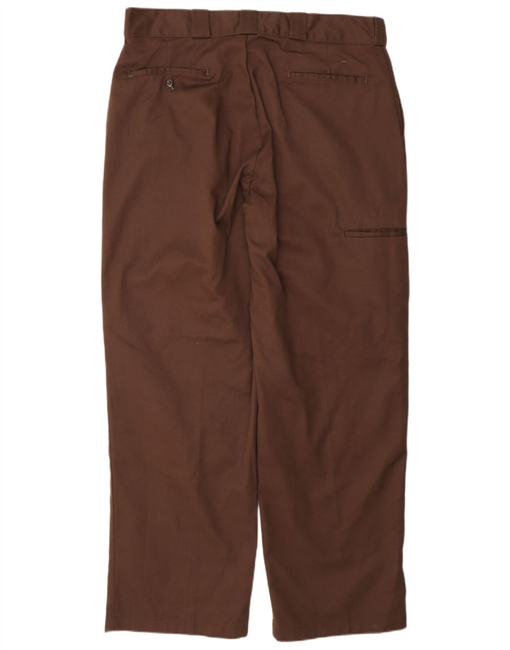 Dickies Mens Straight Cargo Trousers W36 L31 Brown Polyester