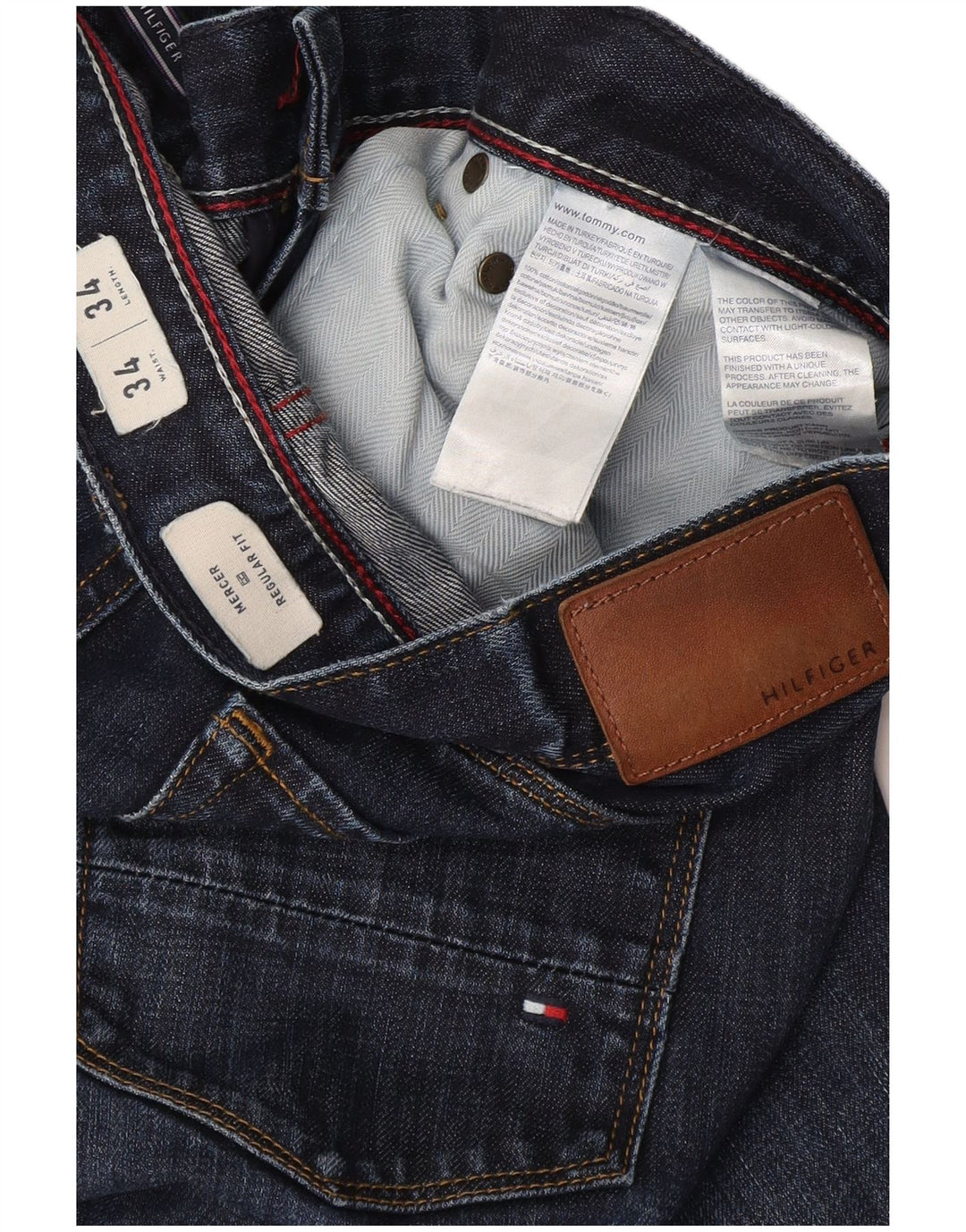 Tommy Hilfiger Mens Mercer Regular Fit Straight Jeans W34 L34 Navy Blue