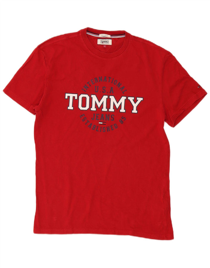 Tommy Hilfiger Mens Regular Fit Graphic T-Shirt Top Small Red Cotton