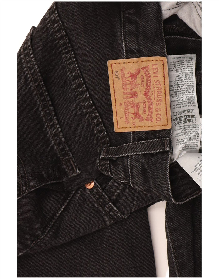 Levi's Womens 501 Straight Jeans W26 L28 Black Cotton