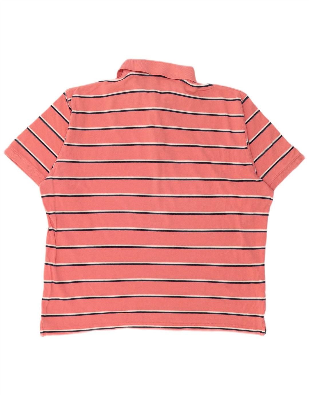 Gant Mens Polo Shirt Large Pink Striped Cotton