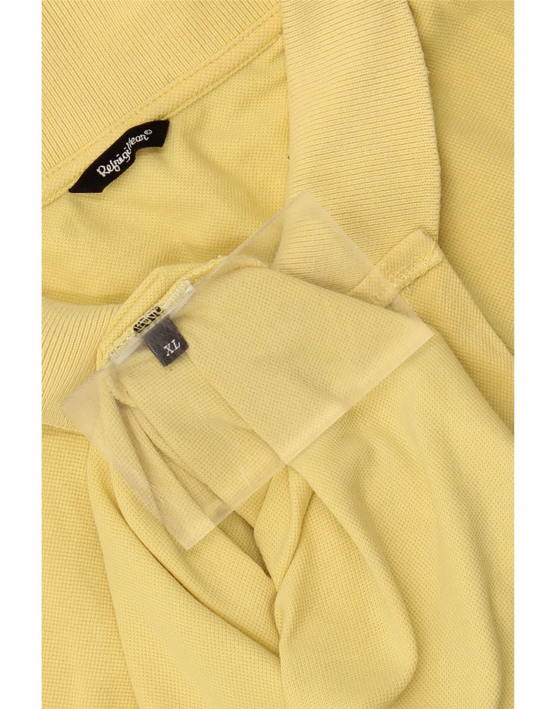 REFRIGIWEAR Mens Polo Shirt XL Yellow Vintage Refrigiwear and Second-Hand Refrigiwear from Messina Hembry 
