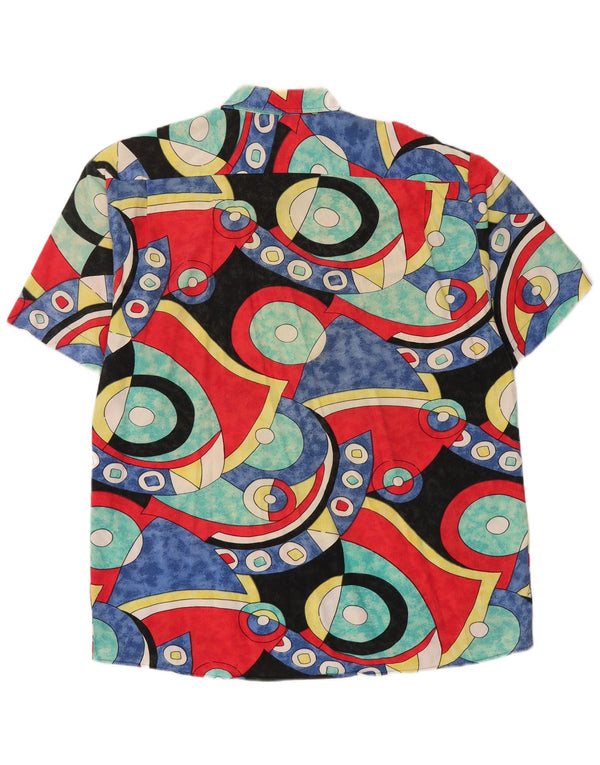 Avanti Mens Short Sleeve Shirt Size 41/42 Large Multicoloured Geometric