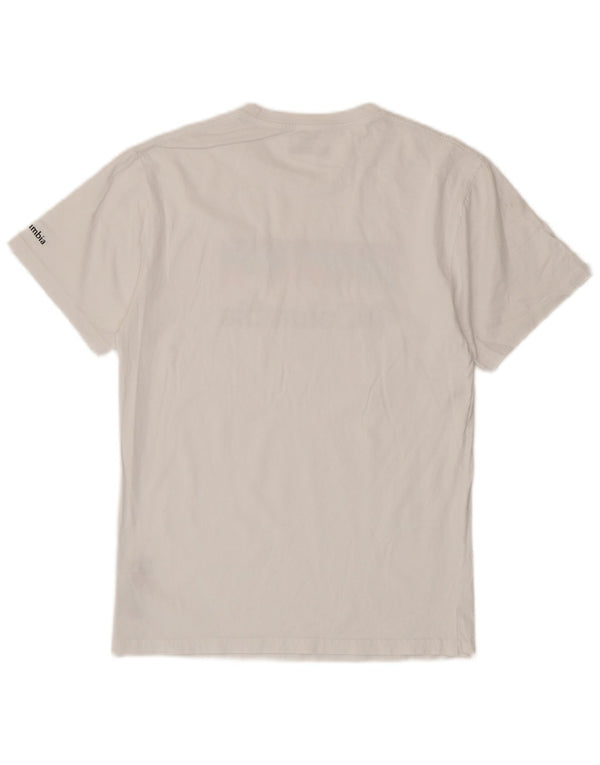 Columbia Mens Graphic T-Shirt Top Small White Cotton