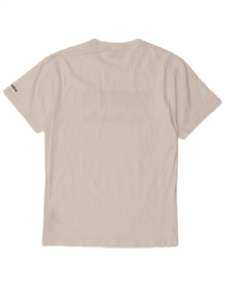 Columbia Mens Graphic T-Shirt Top Small White Cotton