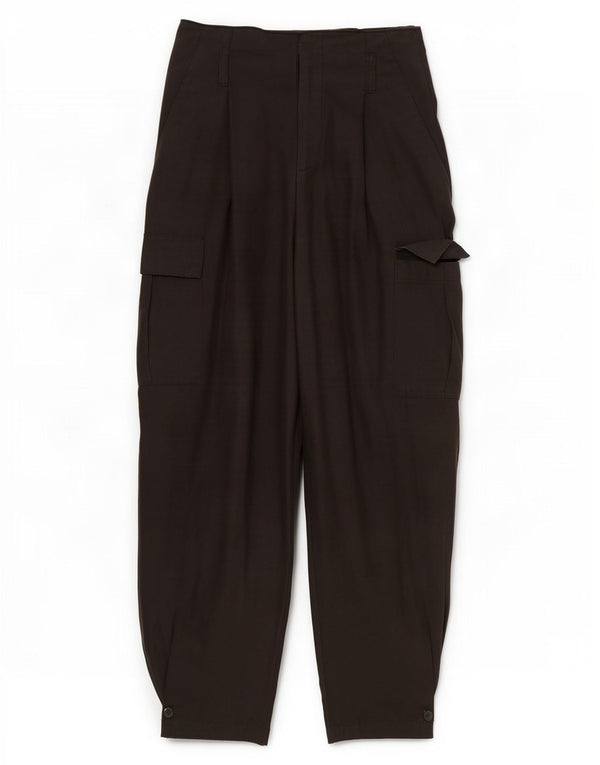 Zara Womens High Waist Crop Cargo Trousers Small W26 L24 Black