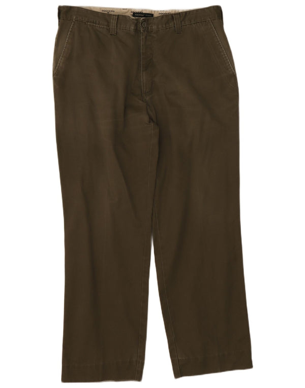 Dockers Mens Khakis Straight Chino Trousers W38 L31 Khaki Cotton