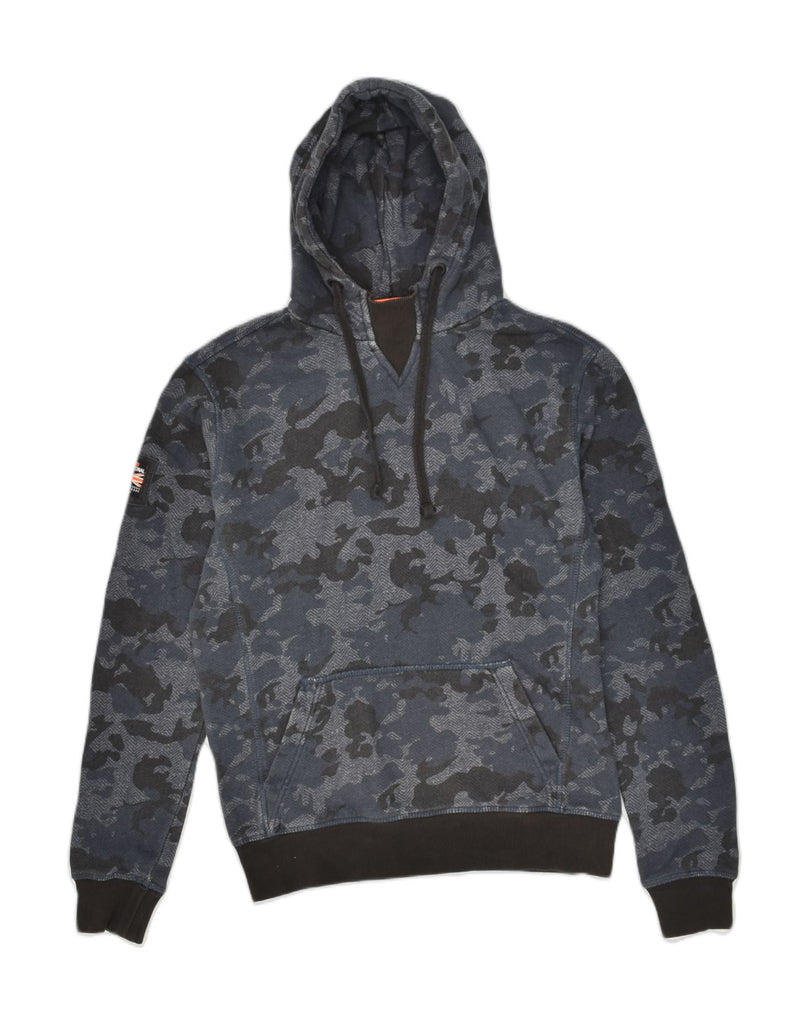 SUPERDRY Mens Hoodie Jumper Small Navy Blue Camouflage Cotton | Vintage Superdry | Thrift | Second-Hand Superdry | Used Clothing | Messina Hembry 