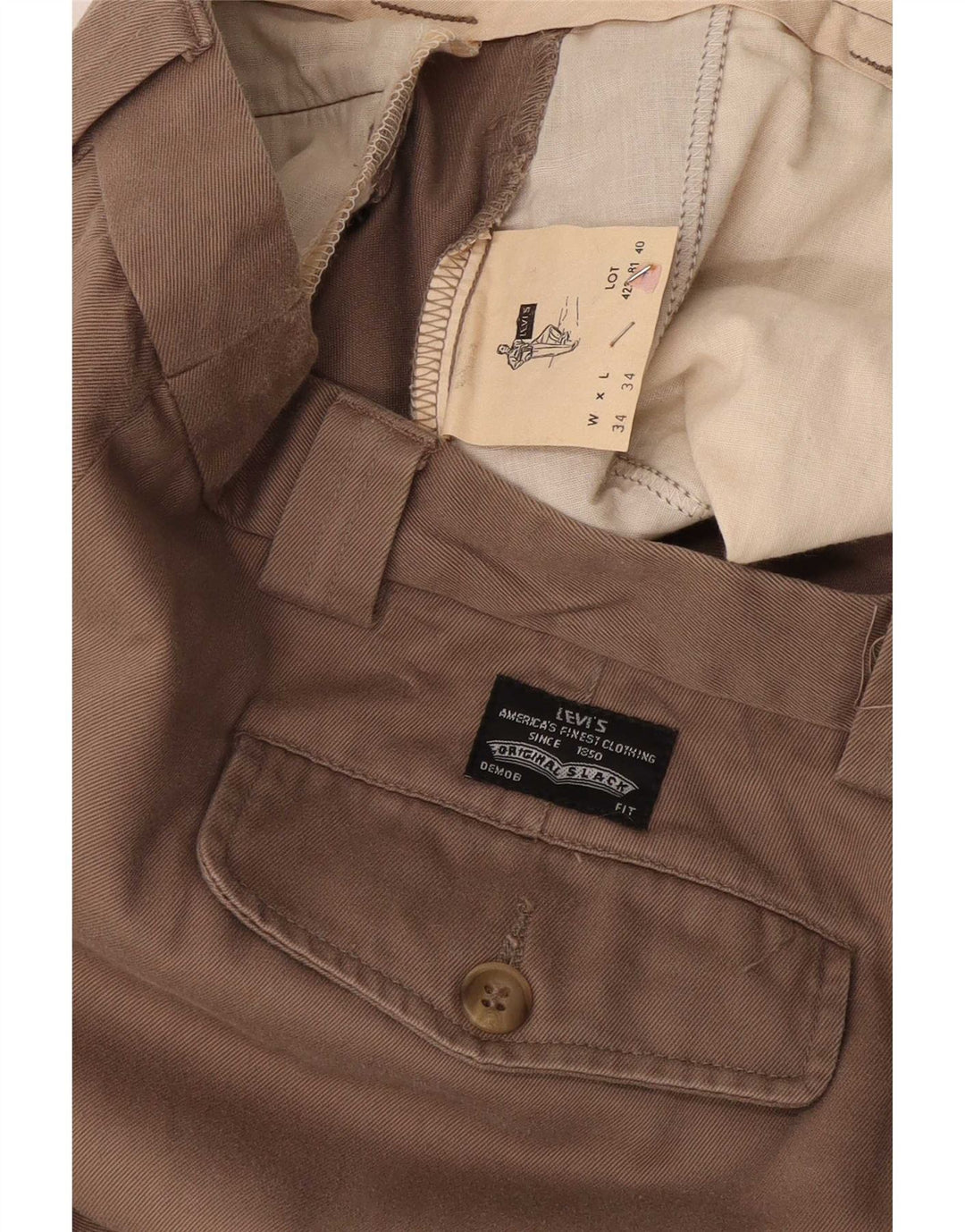 Levi's Womens Pegged Chino Trousers W34 L30 Beige Cotton