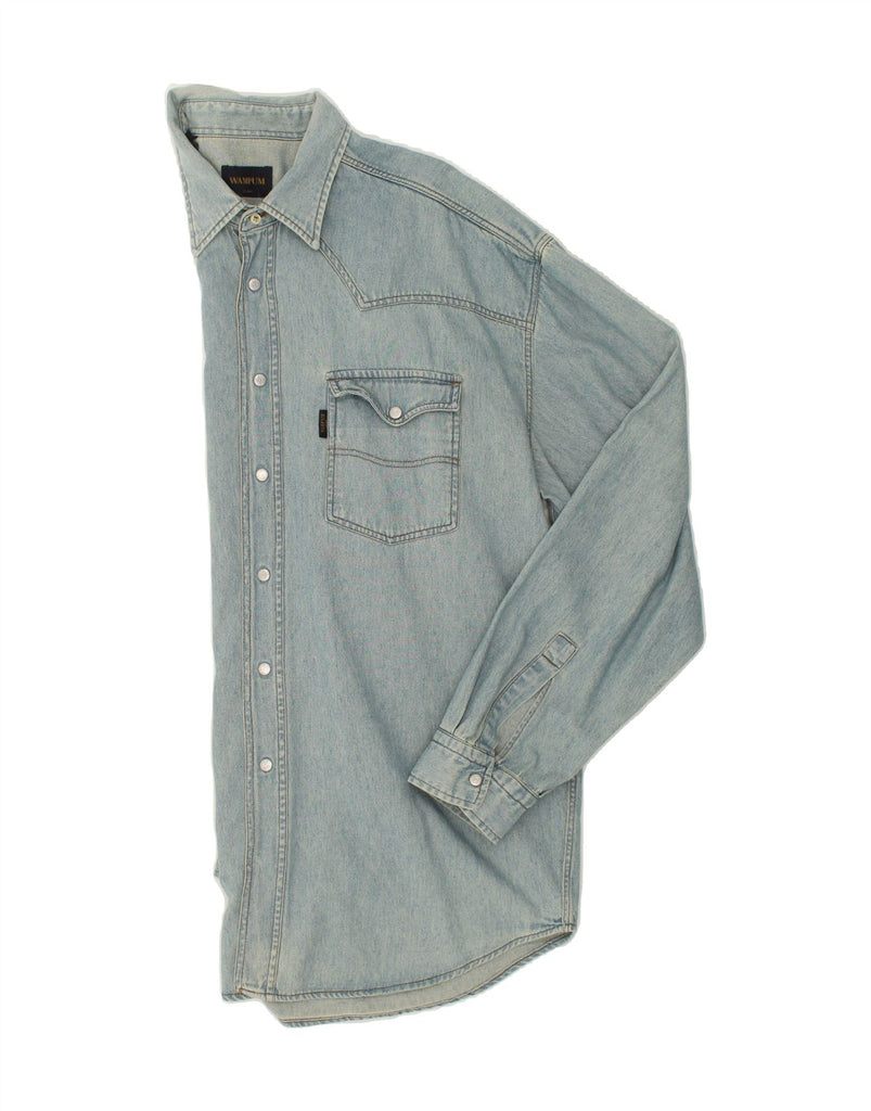 WAMPUM Mens Denim Shirt 2XL Blue Cotton | Vintage Wampum | Thrift | Second-Hand Wampum | Used Clothing | Messina Hembry 