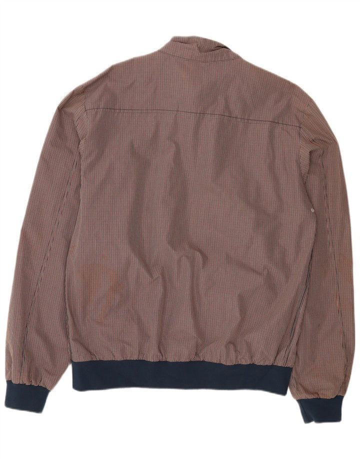 Quiksilver Mens Bomber Jacket UK 42 XL Red Gingham Cotton