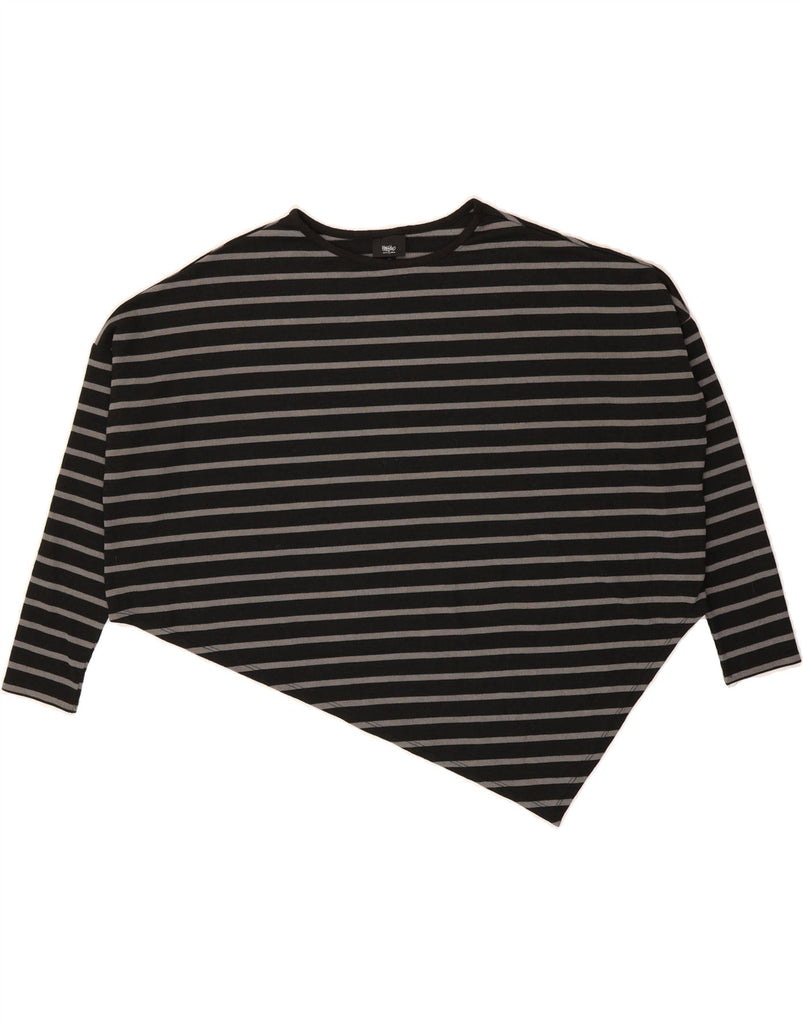 MOSSIMO Womens Oversized Top Long Sleeve UK 10 Small Black Striped Vintage Mossimo and Second-Hand Mossimo from Messina Hembry 