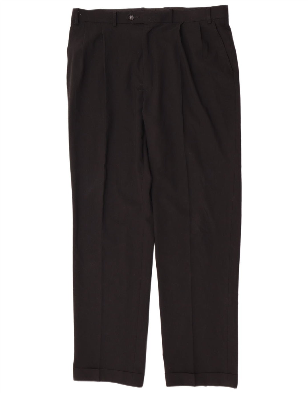 Marks & Spencer Mens Regular Suit Trousers W38 L33 Black Polyester