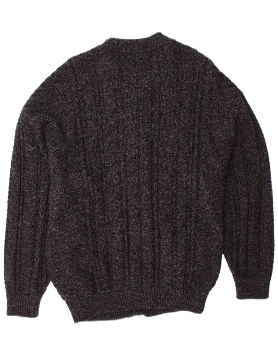 VINTAGE Mens Cardigan Sweater Small Grey Argyle/Diamond Acrylic