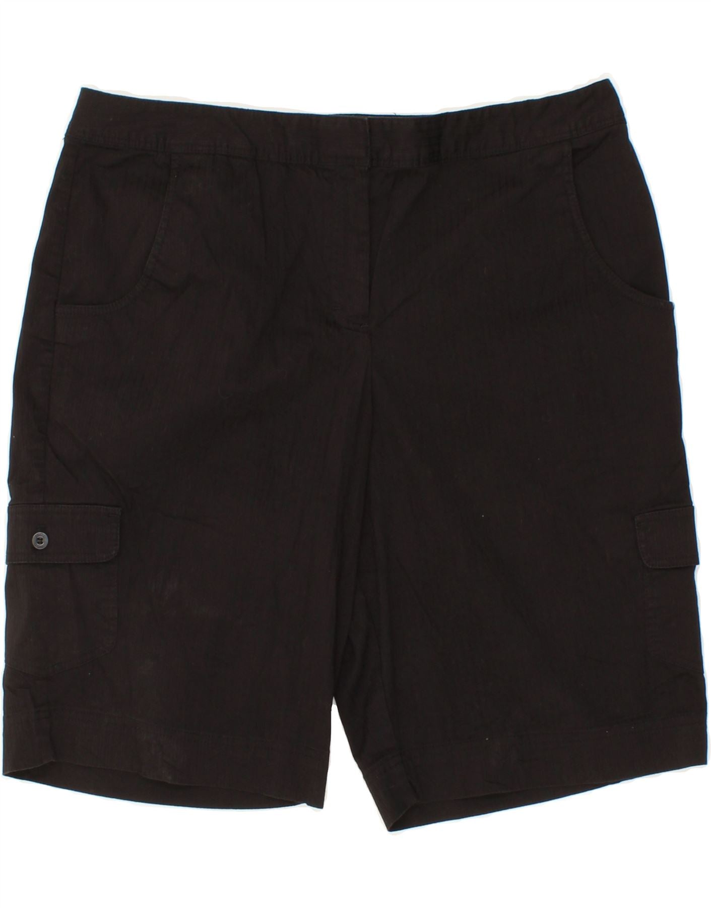 IZOD Womens Stretch High Waist Cargo Shorts US 14 XL W34 Black