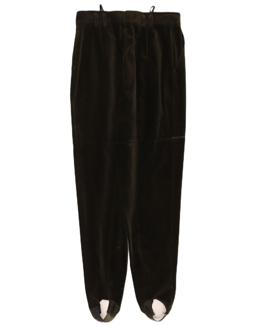 VINTAGE Womens Stirrup Velvet Trousers EU 40 Medium W27 L29 Green Cotton