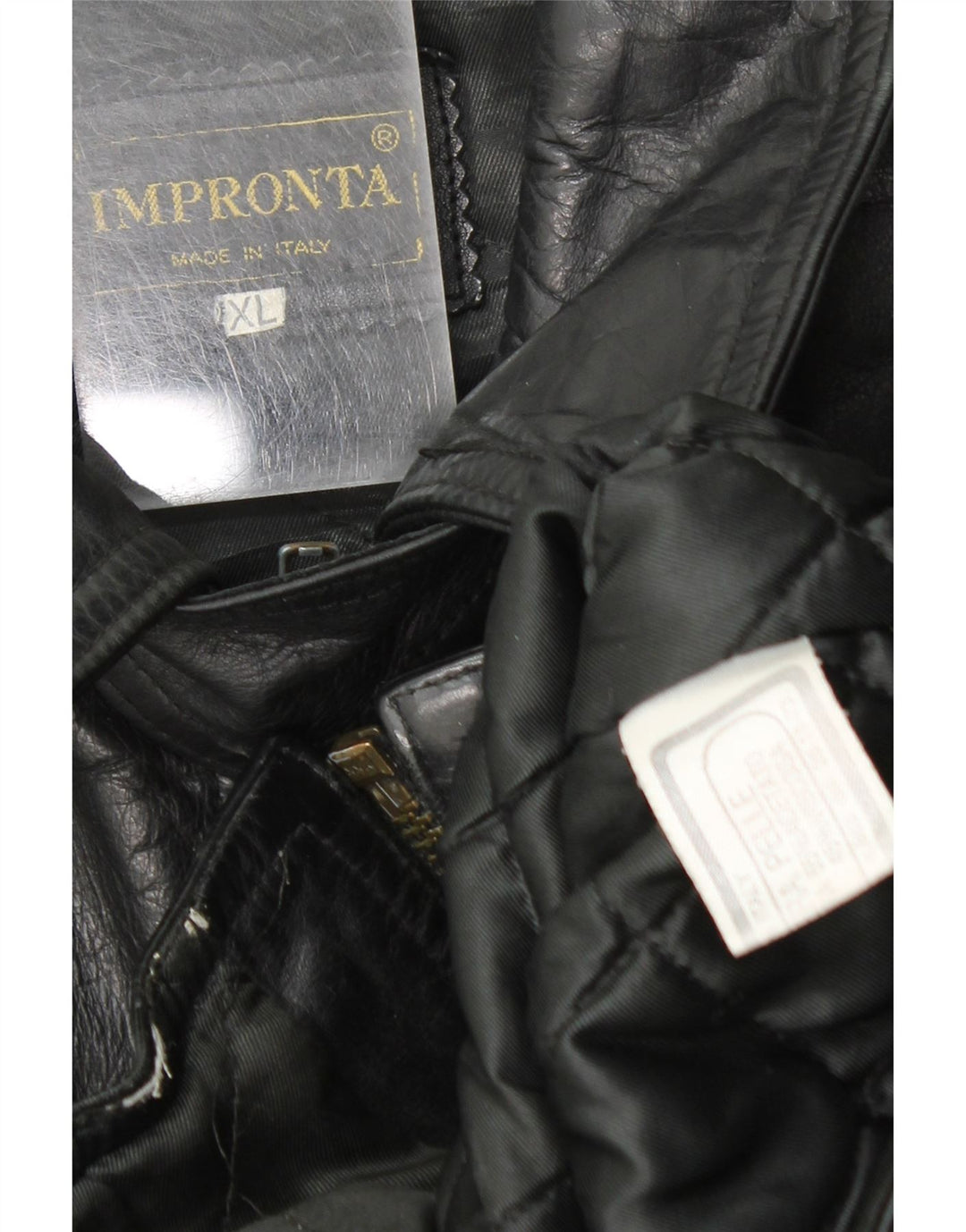 Vintage Womens Leather Racer Jacket UK 18 XL Black Leather