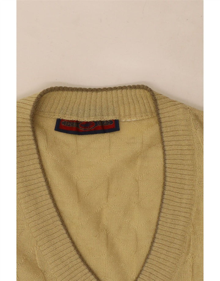 Vintage Mens Vest Tank Top Small Beige