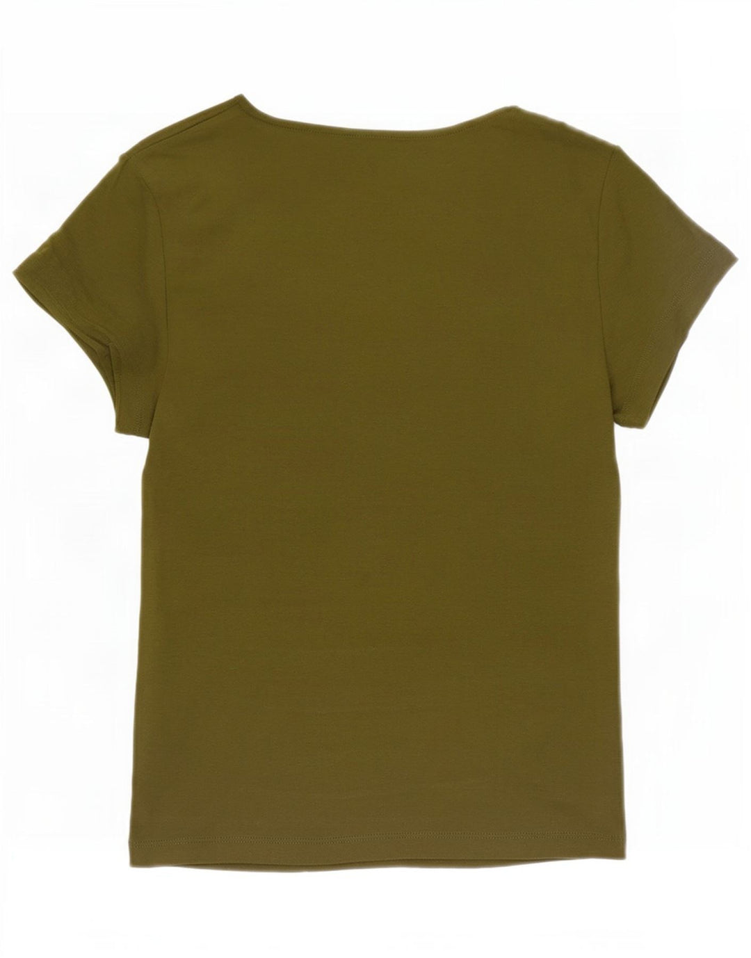 Marks & Spencer Womens T-Shirt Top UK 10 Small Khaki Cotton