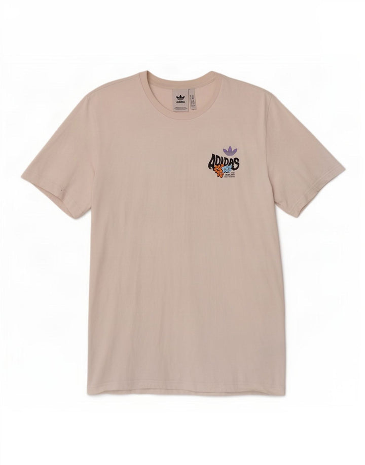 Adidas Mens Graphic T-Shirt Top Medium White Cotton