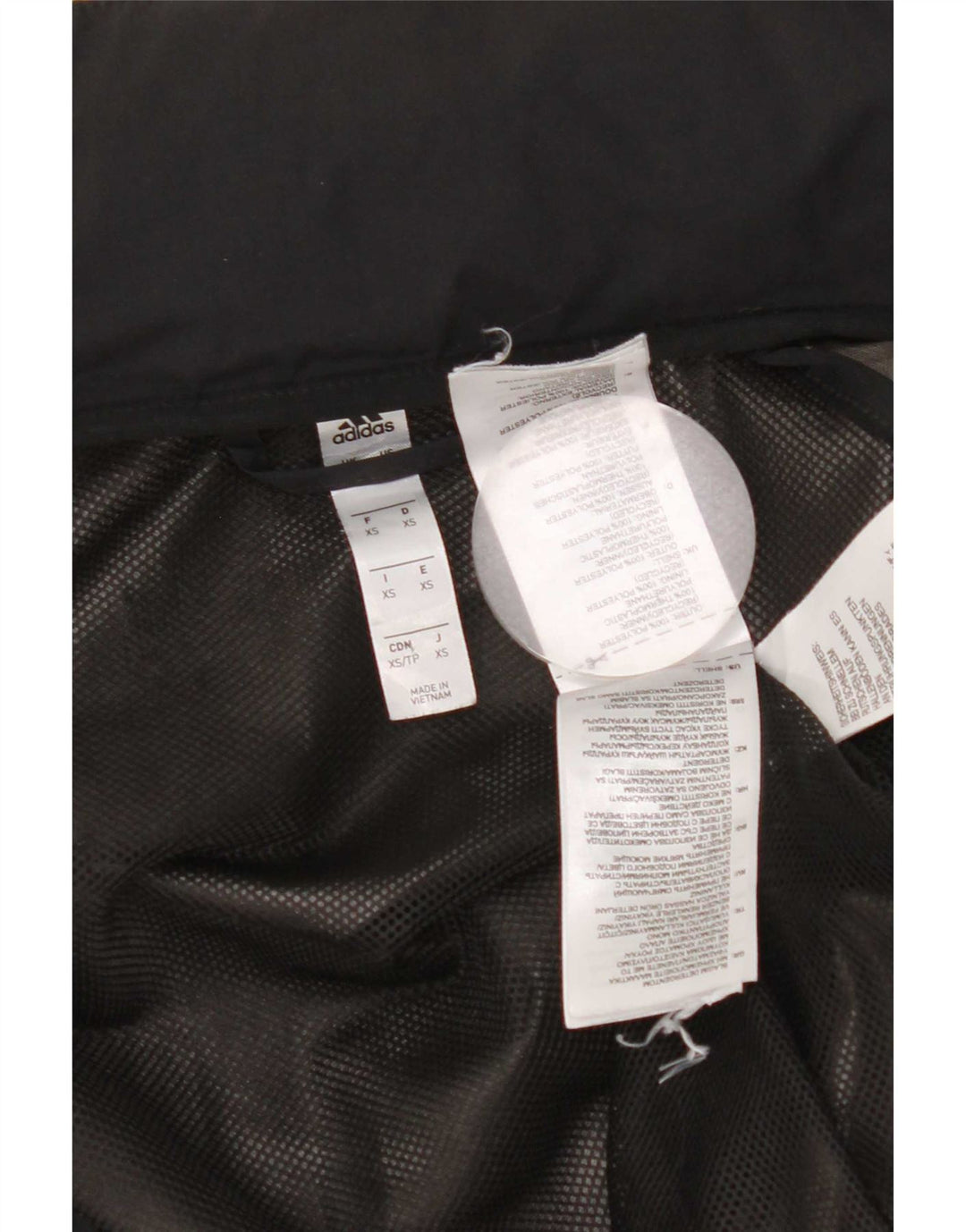 Adidas Womens Hooded Oversized Tracksuit Top Jacket UK 6 XS Black Polyester